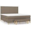 vidaXL Boxspring met matras stof taupe 180x200 cm