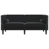 vidaXL Tweezitsbank Chesterfield-stijl en bolsters fluweel zwart