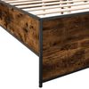 vidaXL Bedframe bewerkt hout metaal gerookt eikenkleurig 120x190 cm
