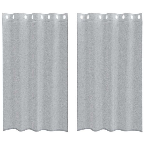 vidaXL Voile Gordijn 2 pcs Donkergrijs 175 x 140 cm Polyester