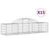vidaXL Schanskorven 15 st gewelfd 200x50x40/60 cm gegalvaniseerd ijzer