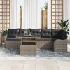 vidaXL Tuin Sofa Set met kussen 7 pcs Grijs Poly riet