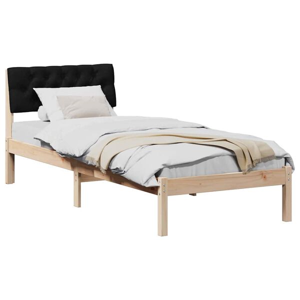 vidaXL Bedframe Bruin en zwart 80 x 200 cm Massief grenenhout