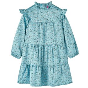 Kinderjurk met lange mouwen 128 blauw