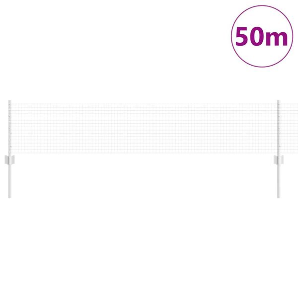 vidaXL Hek en paal Zilver 0,4 x 50 m Staal