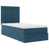 vidaXL Ottoman bed met matrassen en LED's 90x190cm fluweel donkerblauw