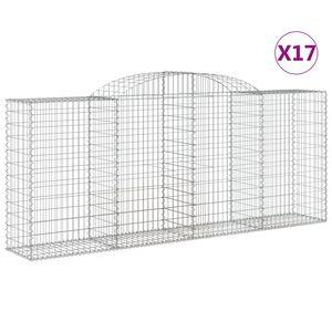 vidaXL Schanskorven 17 st gewelfd 300x50x120/140 cm ijzer