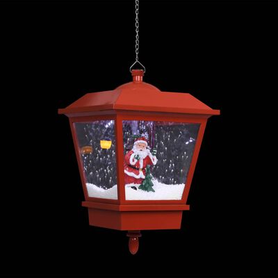 vidaXL Kersthanglamp met LED-lamp en kerstman 27x27x45 cm rood