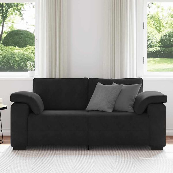 vidaXL Loveseat bank 140 cm fluweel zwart
