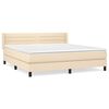 vidaXL Boxspring met matras stof cr&egrave;mekleurig 160x200 cm