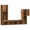 vidaXL TV-kast met LED-striplichten 4 pcs Oud hout Bewerkt hout