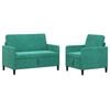 vidaXL Bankenset met opbergruimte 2 st Turquoise Polyester