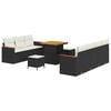 vidaXL Tuinbankenset 10 pcs Zwart poly rattan