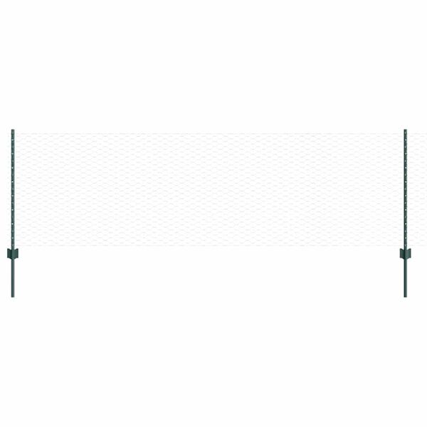 vidaXL Hek met Paal Groen 0,8 x 50 m Staal en PVC