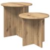 vidaXL Bijzettafelset 2 st Artisanaal eiken &Oslash; 45 x 45 cm