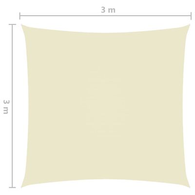 vidaXL Zonnescherm vierkant 3x3 m oxford stof crèmekleurig