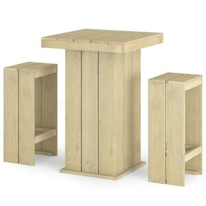 vidaXL 3-delige Tuinbarset ge&iuml;mpregneerd grenenhout