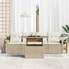 vidaXL Tuin Sofa Set met kussen met kussen 5 pcs Beige Poly Rattan