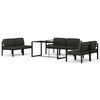 vidaXL 7-delige Loungeset met kussens aluminium antracietkleurig