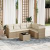 vidaXL 7-delige Loungeset met kussens poly rattan beige