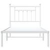 vidaXL Bedframe met hoofdbord metaal wit 90x200 cm