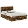 vidaXL Bedframe met lade Gerookt eiken 140 x 200 cm Bewerkt hout