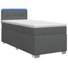 vidaXL Boxspring Bed met Matras en LED Donkergrijs 80 x 200 cm Stof
