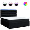 vidaXL Boxspring met matras stof zwart 180x200 cm