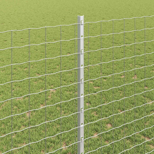 vidaXL Afrasteringspaal 22 pcs Zilver 180 cm Staal