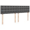 vidaXL Boxspring met matras stof donkergrijs 200x200 cm