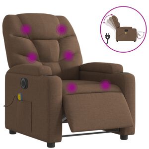 vidaXL Massagestoel elektrisch verstelbaar stof bruin