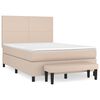 vidaXL Boxspring met matras kunstleer cappuccinokleurig 140x190 cm