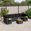 vidaXL 8-delige Loungeset met kussens poly rattan zwart