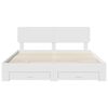 vidaXL Bedframe met hoofdeinde met lade Wit 200 x 200 cm Bewerkt hout