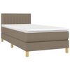 vidaXL Boxspring met matras stof taupe 90x190 cm