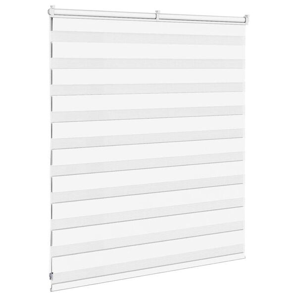 vidaXL Zebra Blind 130x100 cm stofbreedte 125,9 cm polyester wit