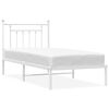 vidaXL Bedframe met hoofdbord metaal wit 90x190 cm