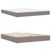 vidaXL Bedframe met matras met matras 2 pcs Taupe Stof