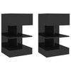 vidaXL Nachtkastjes 2 st 40x35x65 cm spaanplaat hoogglans zwart