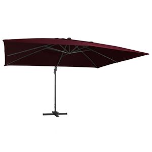 vidaXL Zweefparasol met LED-verlichting 400x300 cm bordeauxrood
