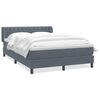 vidaXL Boxspring met matras fluweel donkergrijs 140x210 cm