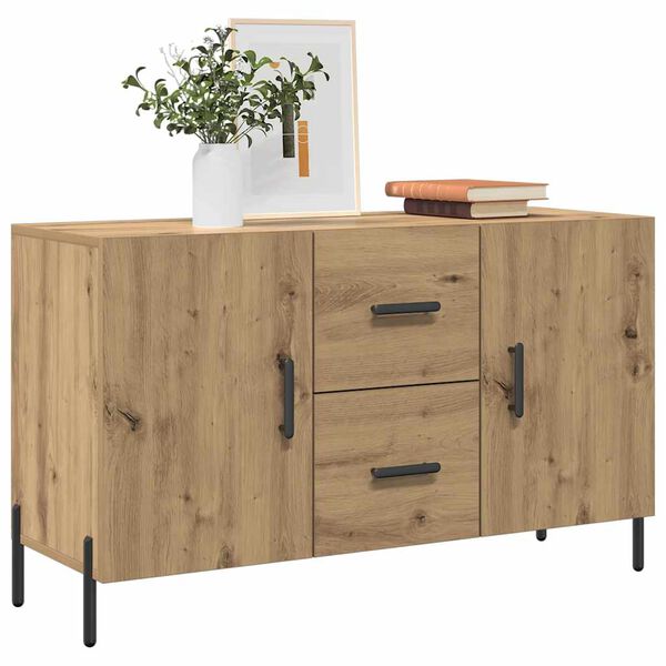 vidaXL Dressoir 100x36x60 cm bewerkt hout artisanaal eikenkleurig