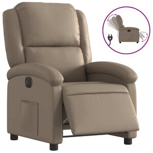 vidaXL Fauteuil verstelbaar elektrisch kunstleer cappuccinokleurig