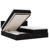vidaXL Ottoman bed met matrassen en LED's 200x200cm stof zwart