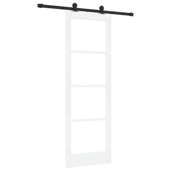 vidaXL Schuifdeur ORKDAL Wit 73,5 x 211 cm Massief grenenhout en glas