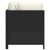 vidaXL Tuinbank 2-zits met kussens poly rattan zwart