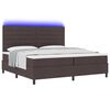 vidaXL Boxspring bed met matras met LED Donkerbruin 200 x 200 cm Stof