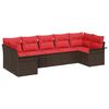 vidaXL Tuin Sofa Set 7 st Bruin Poly riet