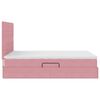 vidaXL Opbergbed met LED met matras Roze 140 x 190 cm Fluweel
