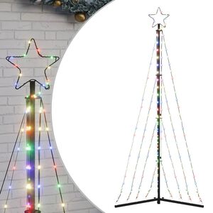 vidaXL LED-kerstboom 339 LEDs kleurrijk 187 cm
